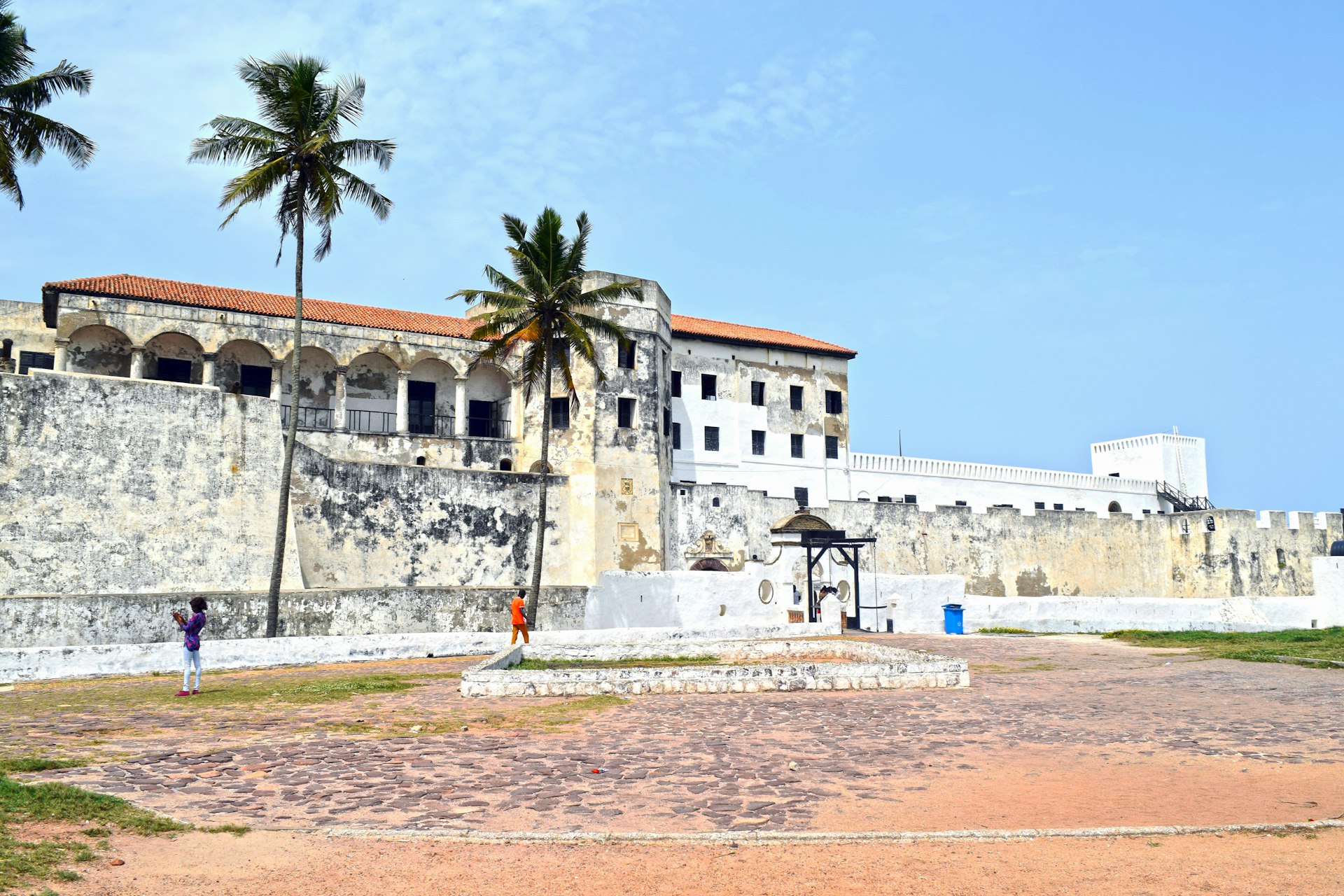 Cape Coast shoreline and historic castle walls